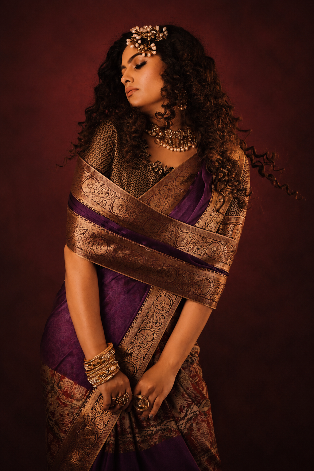 Aanchal Gandhi in textile and saree catalogue work